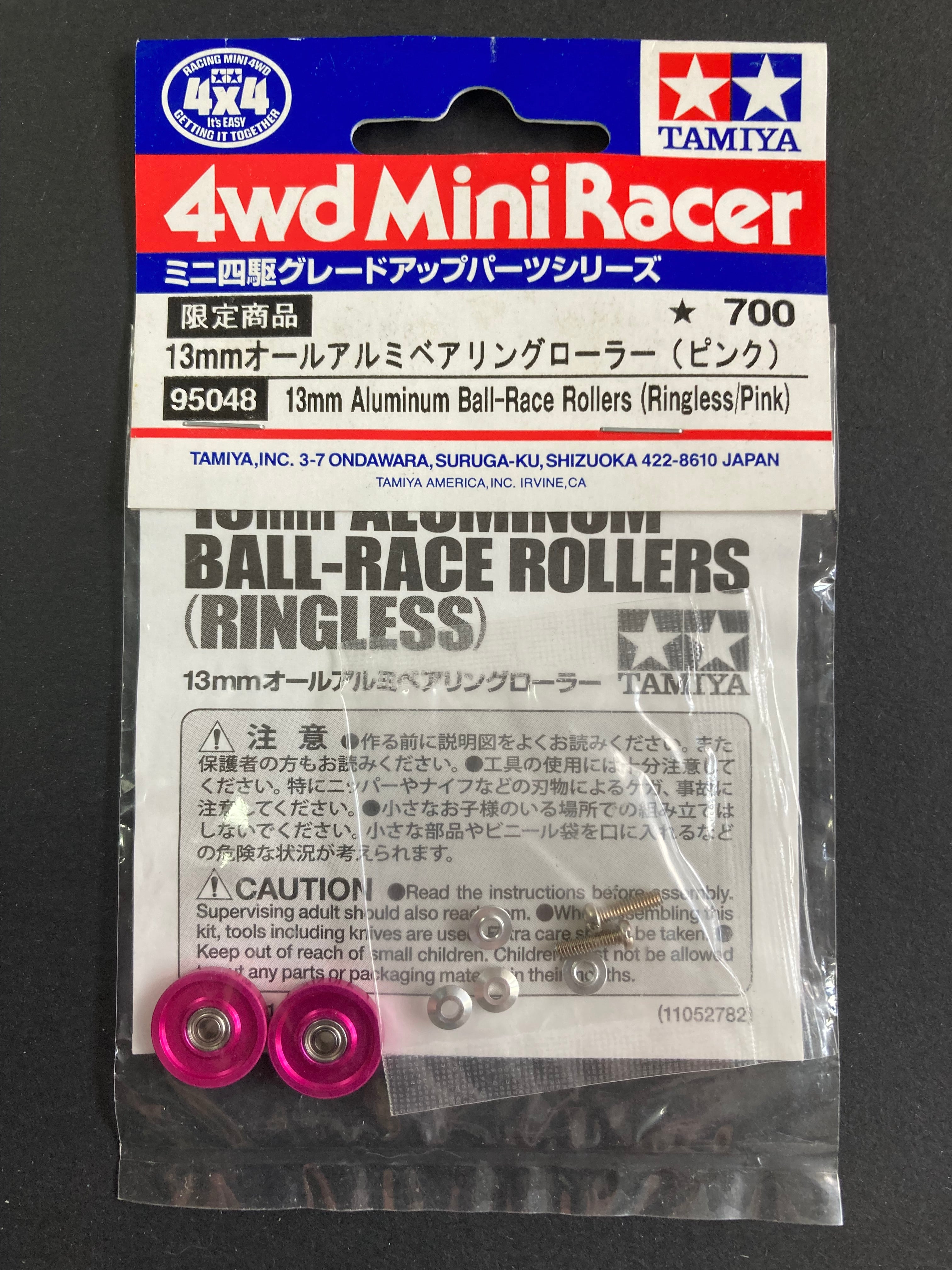 95048] 13 mm Aluminum Ball-Race Rollers (Ringless/Pink)