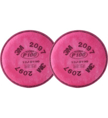 Particulate Filter P100 with Nuisance Level Organic Vapor Relief 2097 粉塵、霧滴、核粉塵、微量有機氣體及臭氣濾棉 (2片裝)