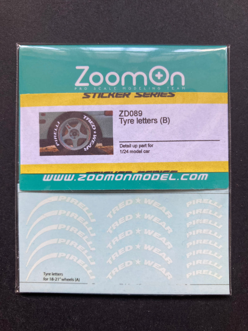 1/24 Scale Kit: Tyre Letters (B) ZD089