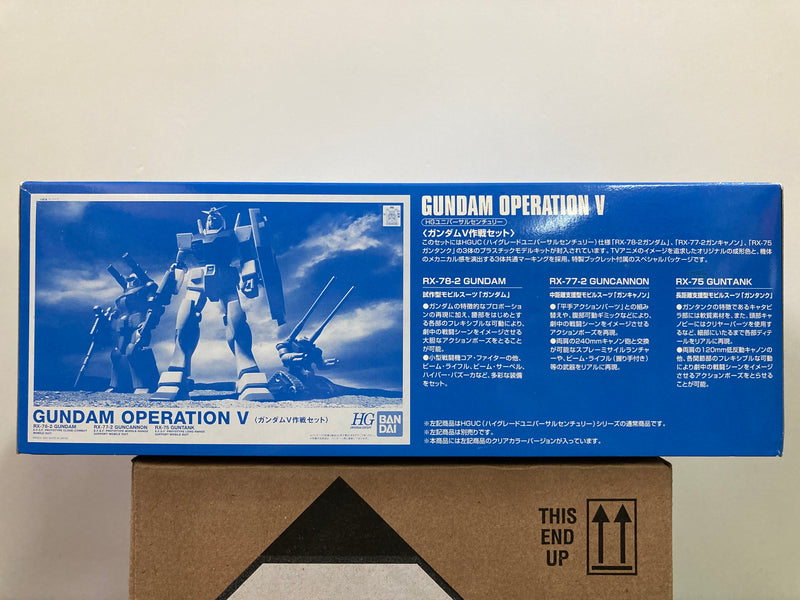 HGUC 1/144 Gundam The First To the Century of Future Creation Limited Edition Gundam Operation V Clear Color Version Boxed Set - Mobile Suit Gundam 30th Anniversary Festival in Nagoya Special Version