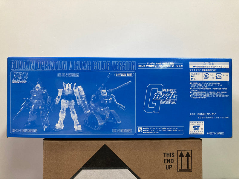 HGUC 1/144 Gundam The First To the Century of Future Creation Limited Edition Gundam Operation V Clear Color Version Boxed Set - Mobile Suit Gundam 30th Anniversary Festival in Nagoya Special Version