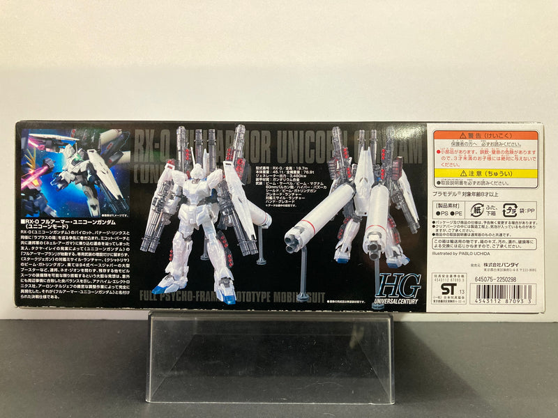 HGUC 1/144 RX-0 Full Armor Unicorn Gundam (Unicorn Mode) Full Psycho-Frame Prototype Mobile Suit Theatrical Limited Pearl Clear Color Version [OVA Episode 7: Over the Rainbow]