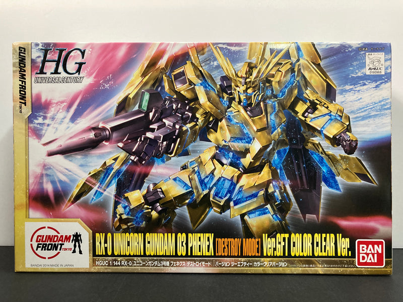 Gundam Front Tokyo HGUC 1/144 RX-0 Unicorn Gundam 03 Phenex [Destory Mode] Ver. GFT Color Clear Version