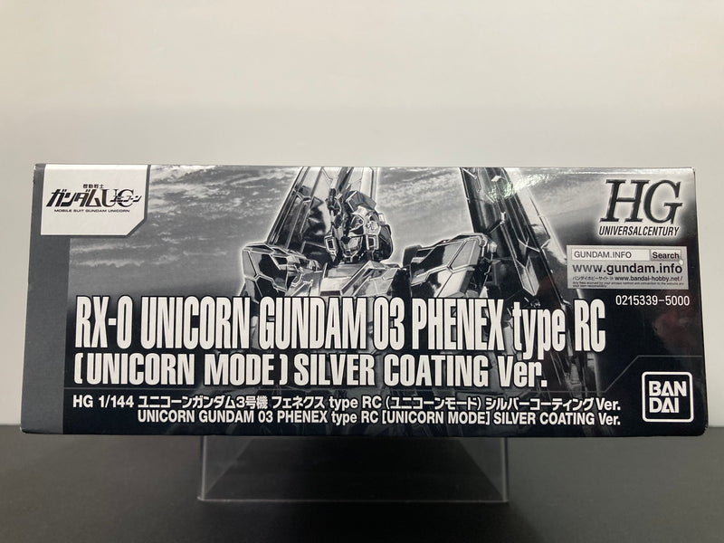 HGUC 1/144 RX-0 Unicorn Gundam 03 Phenex Type RC (Unicorn Mode) Full Psycho-Frame Prototype Mobile Suit Silver Coating Version