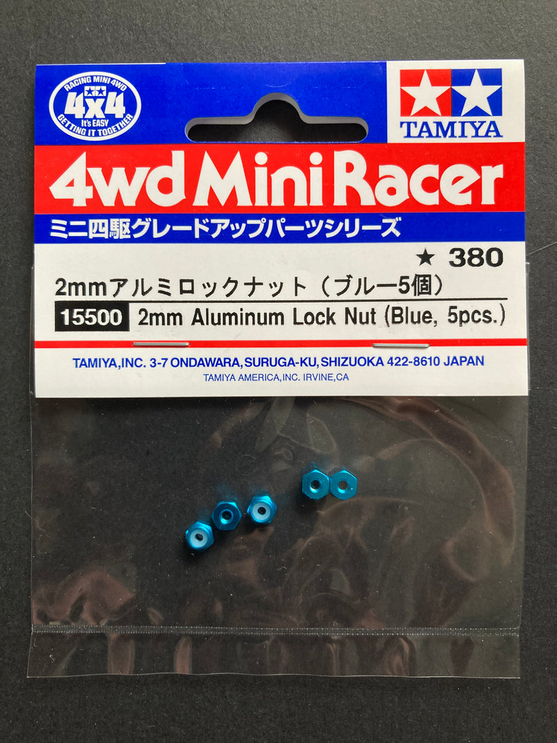 [15500] 2 mm Aluminum Lock Nut (Blue, 5 pcs.)