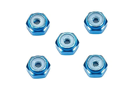 [15500] 2 mm Aluminum Lock Nut (Blue, 5 pcs.)