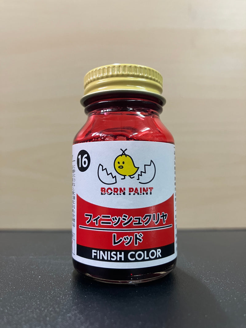 No. 16 Finish Color Clear Red [低侵蝕 - 亮光澤透明紅] (フィニッシュクリヤ レッド) 30 ml