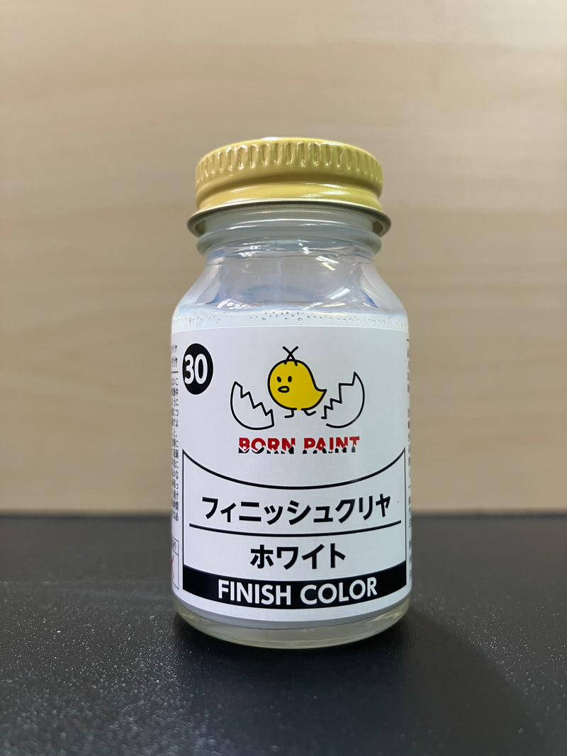 No. 30 Finish Clear White [低侵蝕 - 亮光澤透明白] (フィニッシュクリヤ ホワイト) 30 ml