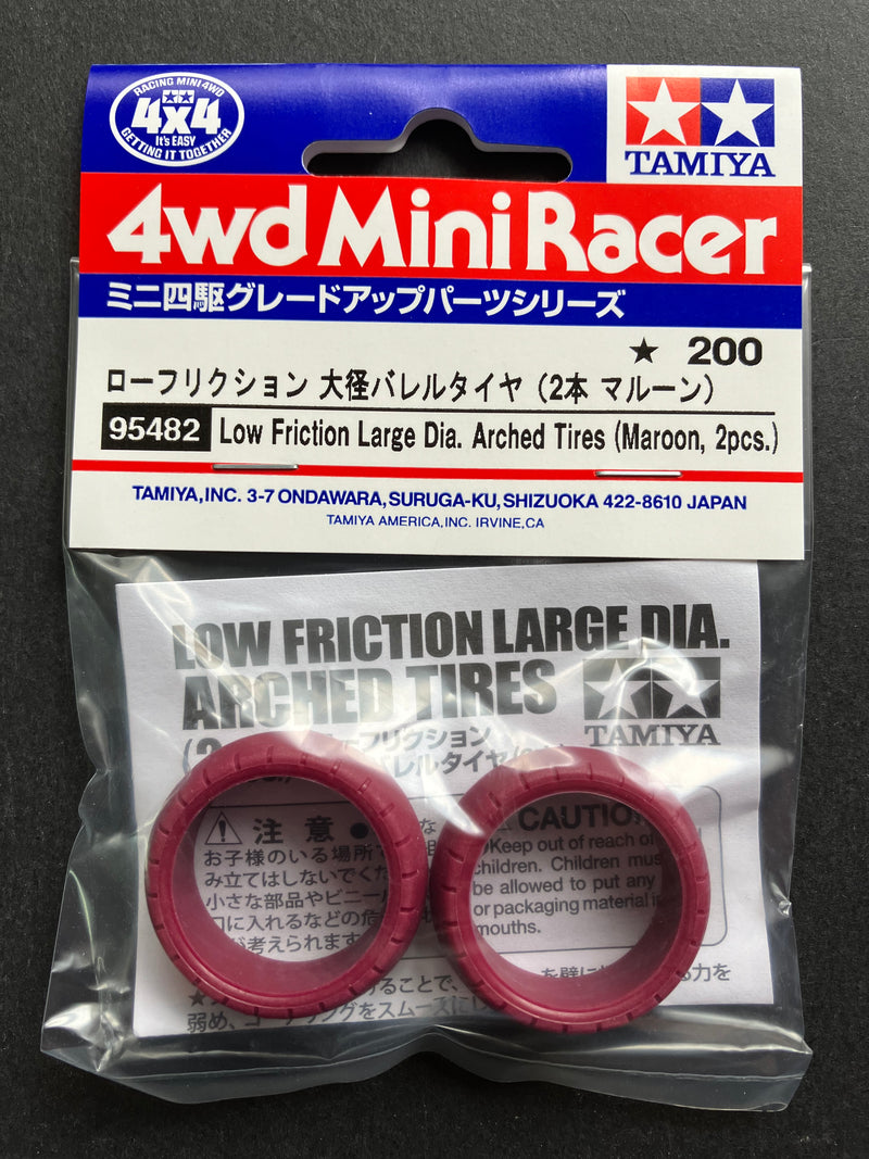 [95482] Low Friction Large Diameter Arched Tires (Maroon, 2 pcs.)