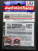 [95580] 17 mm Aluminum Rollers (Dish Type) with Plastic Rings (Red)