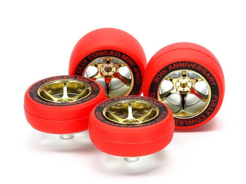 [95665] Fully Cowled Mini 4WD 30th Anniversary Red Slick Tires & Gold Plated Wheels