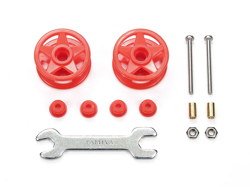 [95697] Low Friction Plastic Double Rollers (Red/19-19 mm) (Mini 4WD Station)