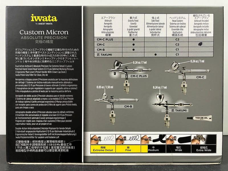 Custom Micron CM-C Gravity Feed 0.23 mm Dual Action Airbrush [新包裝]