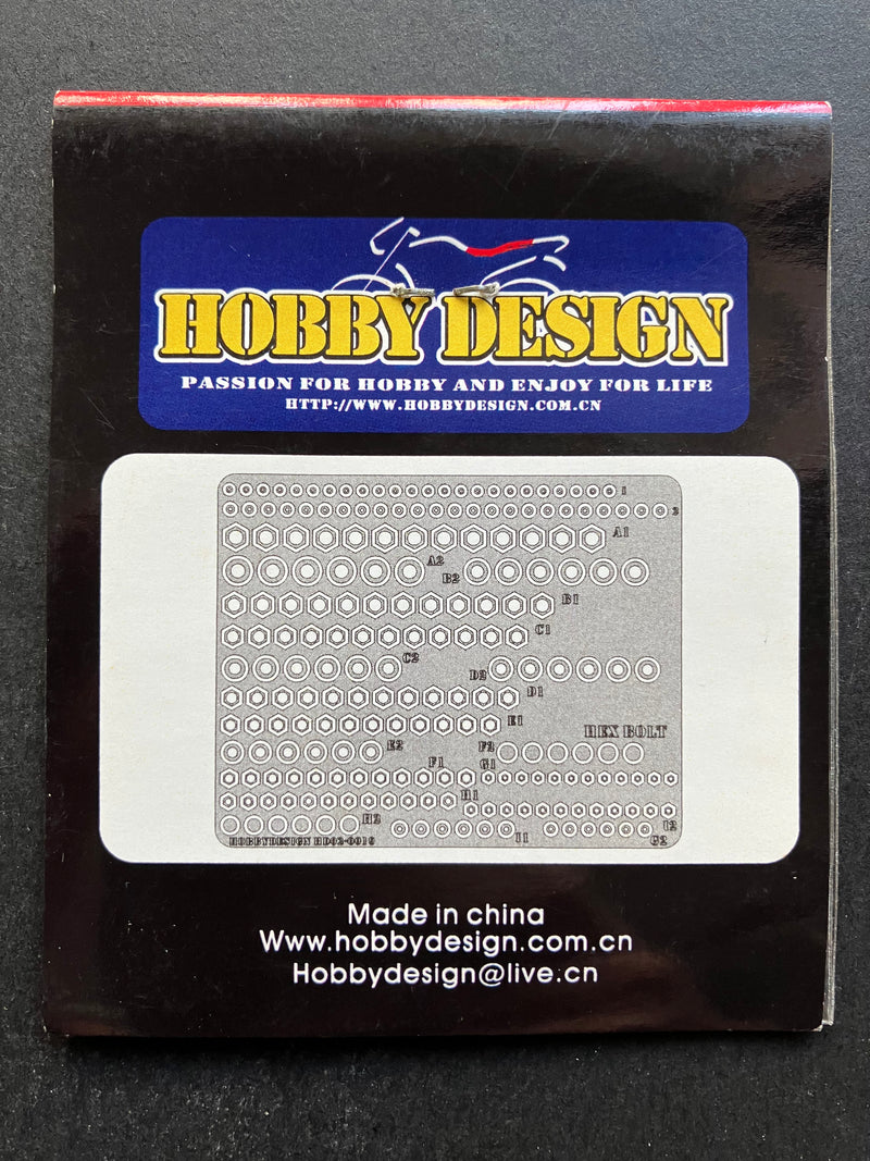 Hobby Design - 1/12 & 1/24 Scale Photo-Etched Hex Bolt (HD02-0019)