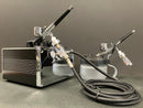 Portable Mini Compressor with 0.3 mm Dual Action Airbrush Signature Black Version HS-317DCKF [Battery Operated]