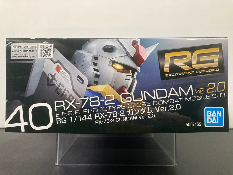 RG 1/144 No. 40 RX-78-2 Gundam Version 2.0 E.F.S.F. Prototype Close-Combat Mobile Suit