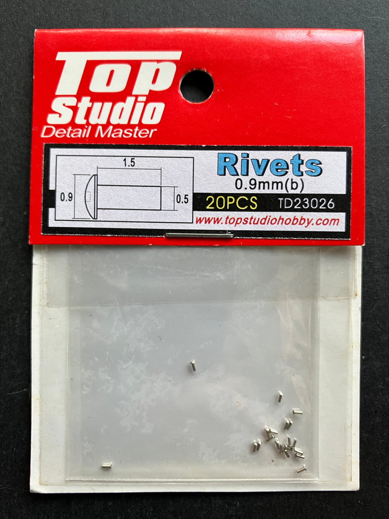 Top Studio Detail Master - 1/24 & 1/12 Scale 0.9 mm Rivets Type B 20 pcs. (TD23026)