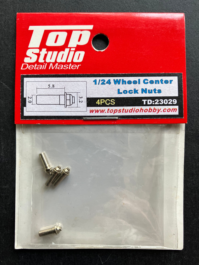 Top Studio Detail Master - 1/24 Scale Wheel Center Lock Nuts 4 pcs. (TD23029)