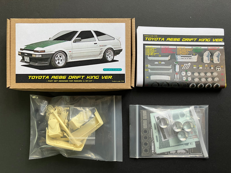 1/24 Scale Kit: Toyota Corolla Sprinter Trueno AE86 - *Drift King Version* Conversion Kit Z100