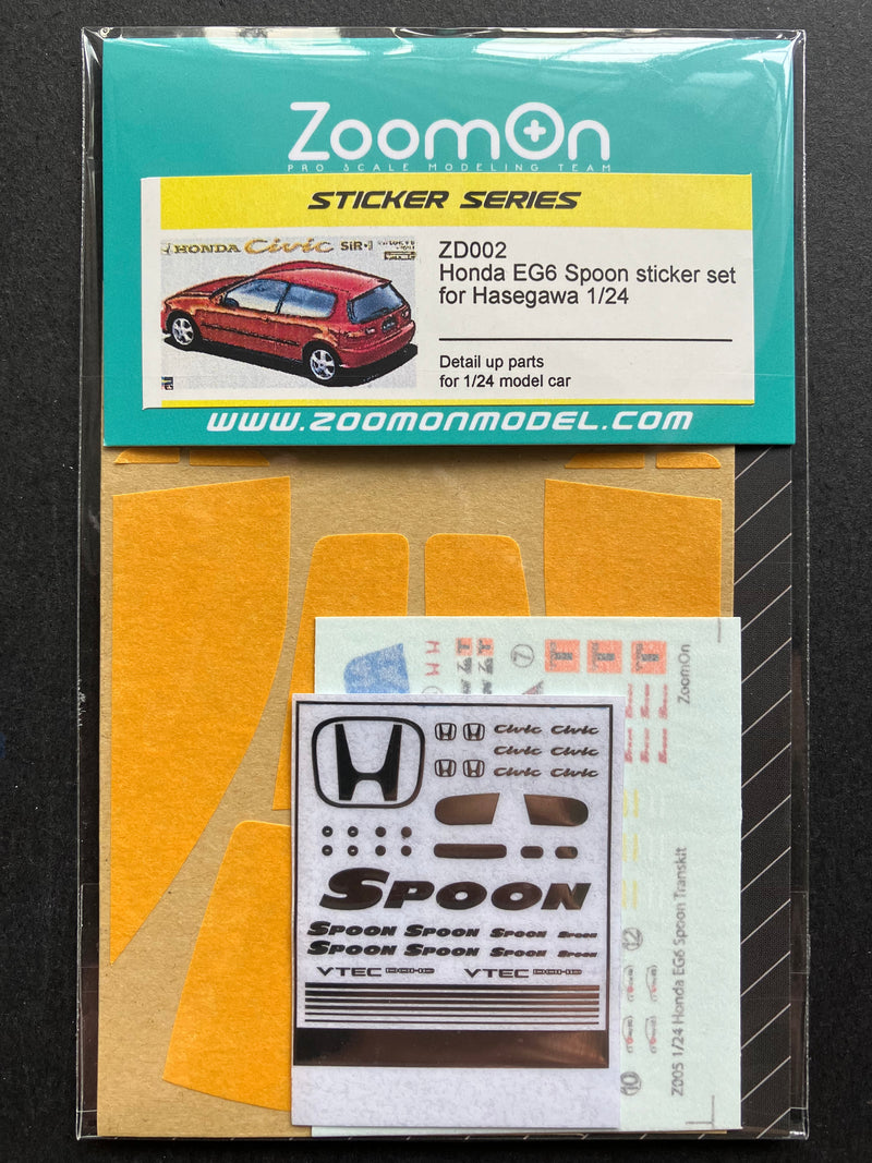 1/24 Scale Kit: Honda Civic EG6 Spoon Sports Sticker Set ZD002