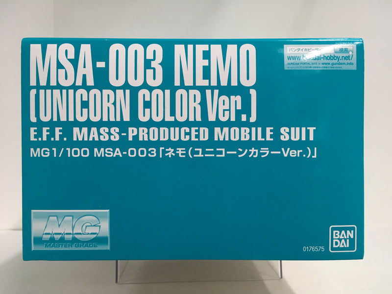 MG 1/100 MSA-003 Nemo (Unicorn Color Version) E.F.F. Mass-Produced Mobile Suit