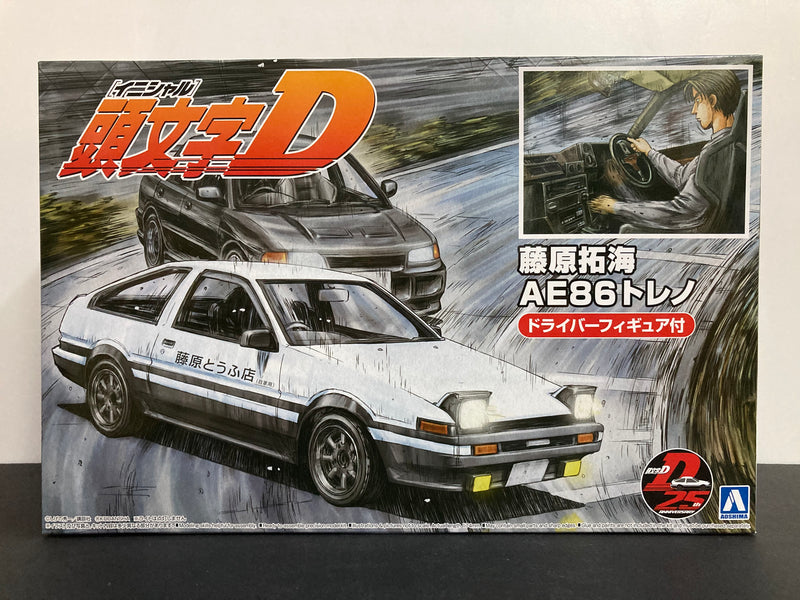 Initial D No. 14 Toyota Corolla Sprinter Trueno GT-Apex AE86 with Figure of the Driver - Takumi Fujiwara Version