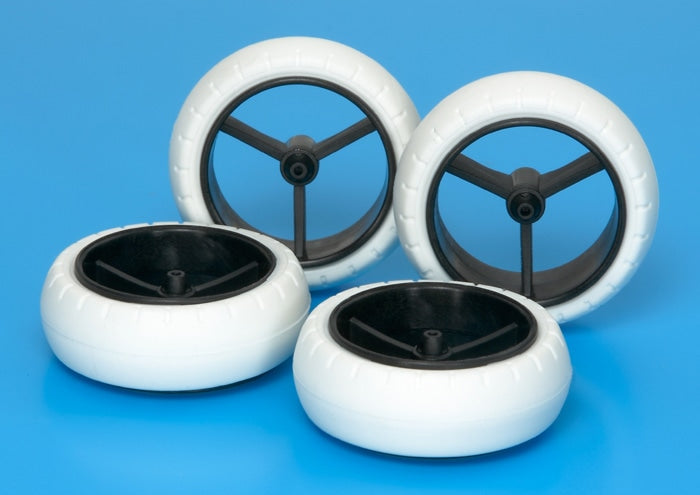 [15414] Narrow Large Diameter Wheel & White Arched Tires (For Super X & XX Chassis)