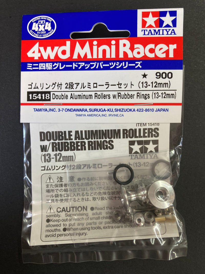 [15418] Double Aluminum Rollers with Rubber Rings (13-12 mm)