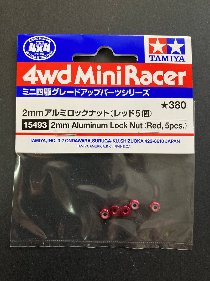 [15493] 2 mm Aluminum Lock Nut (Red, 5 pcs.)