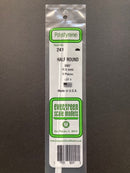 35 cm Opaque White Polystyrene Half Round Strips 聚苯乙烯半圓條