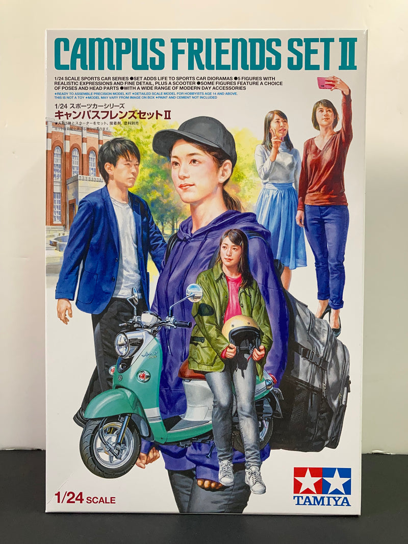 Tamiya No. 356 Campus Friends Set II includes 5 Figures and Scooter