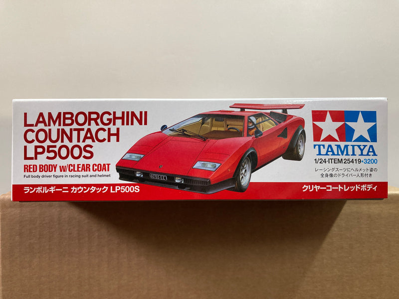 Tamiya 25419 1/24 Lamborghini Countach LP500S, Red W Clear Coat