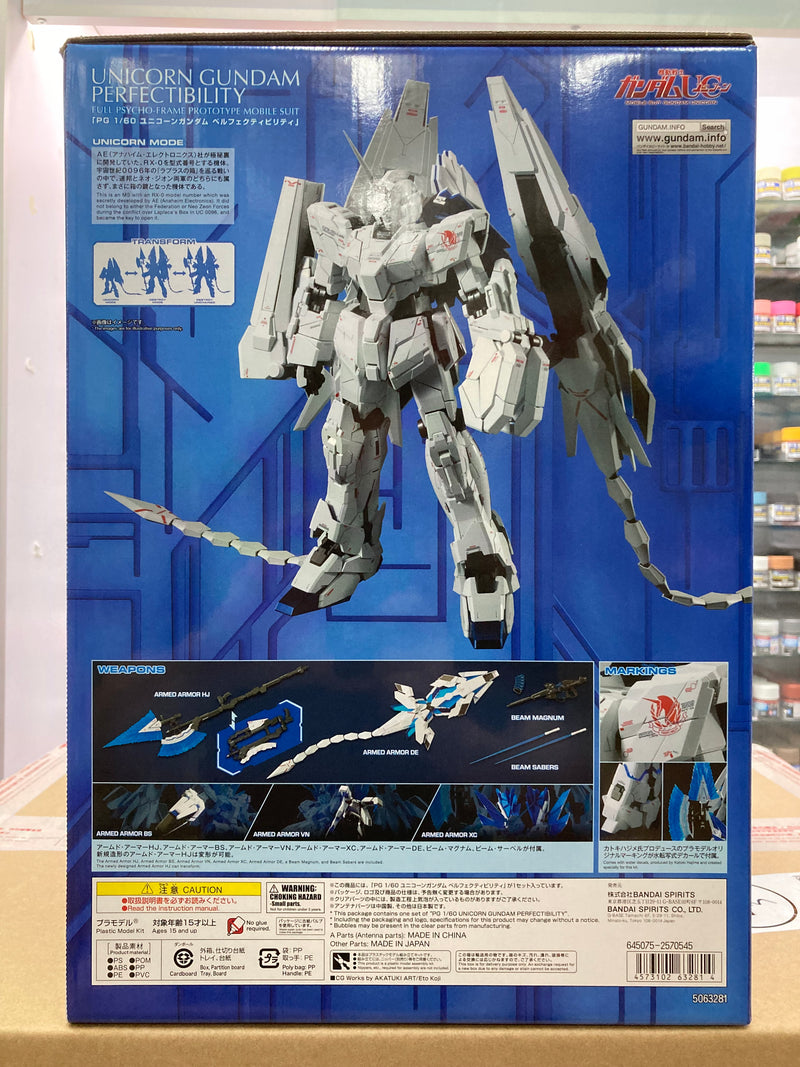 PG 1/60 RX-0 Unicorn Gundam Perfectibility Full Psycho-Frame Prototype Mobile Suit