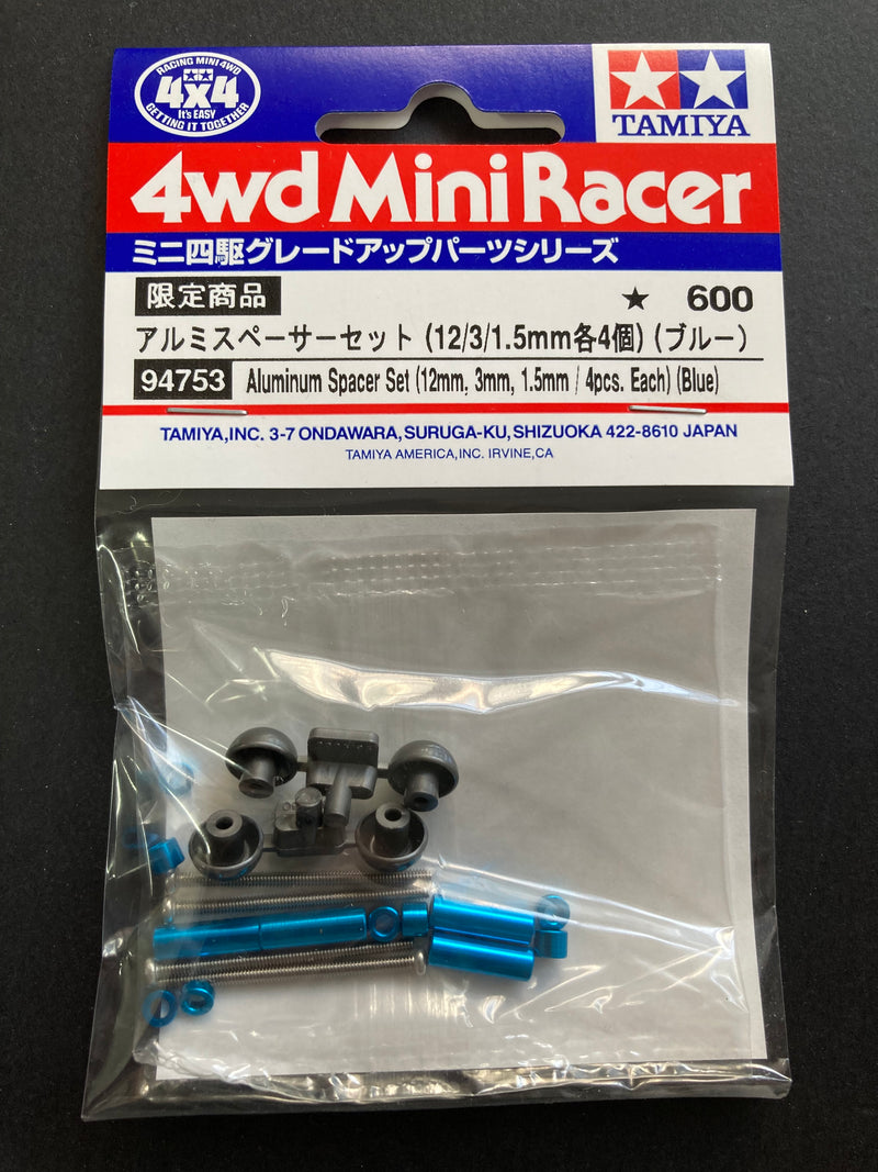 [94753] Aluminum Spacer Set (12 mm, 3 mm, 1.5 mm / 4 pcs. Each) (Blue)