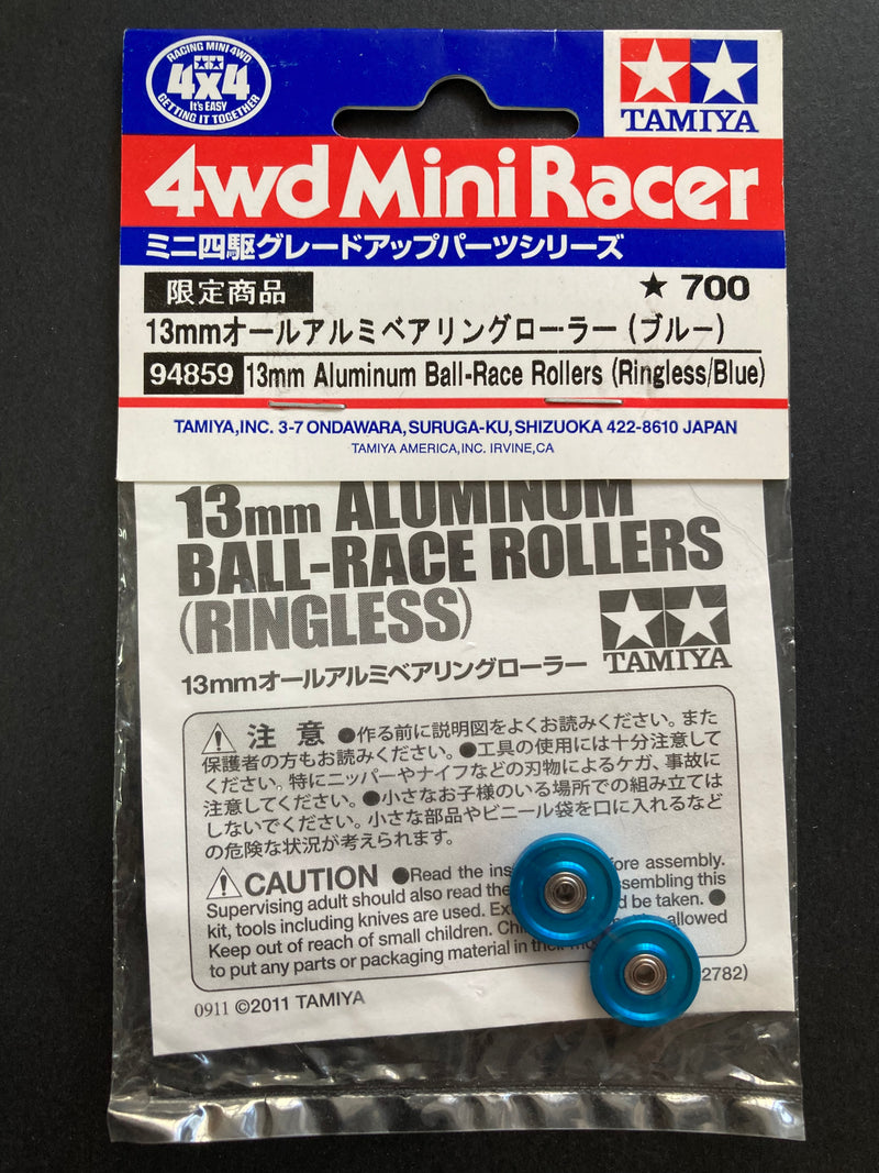 [94859] 13 mm Aluminum Ball-Race Rollers (Ringless/Blue)