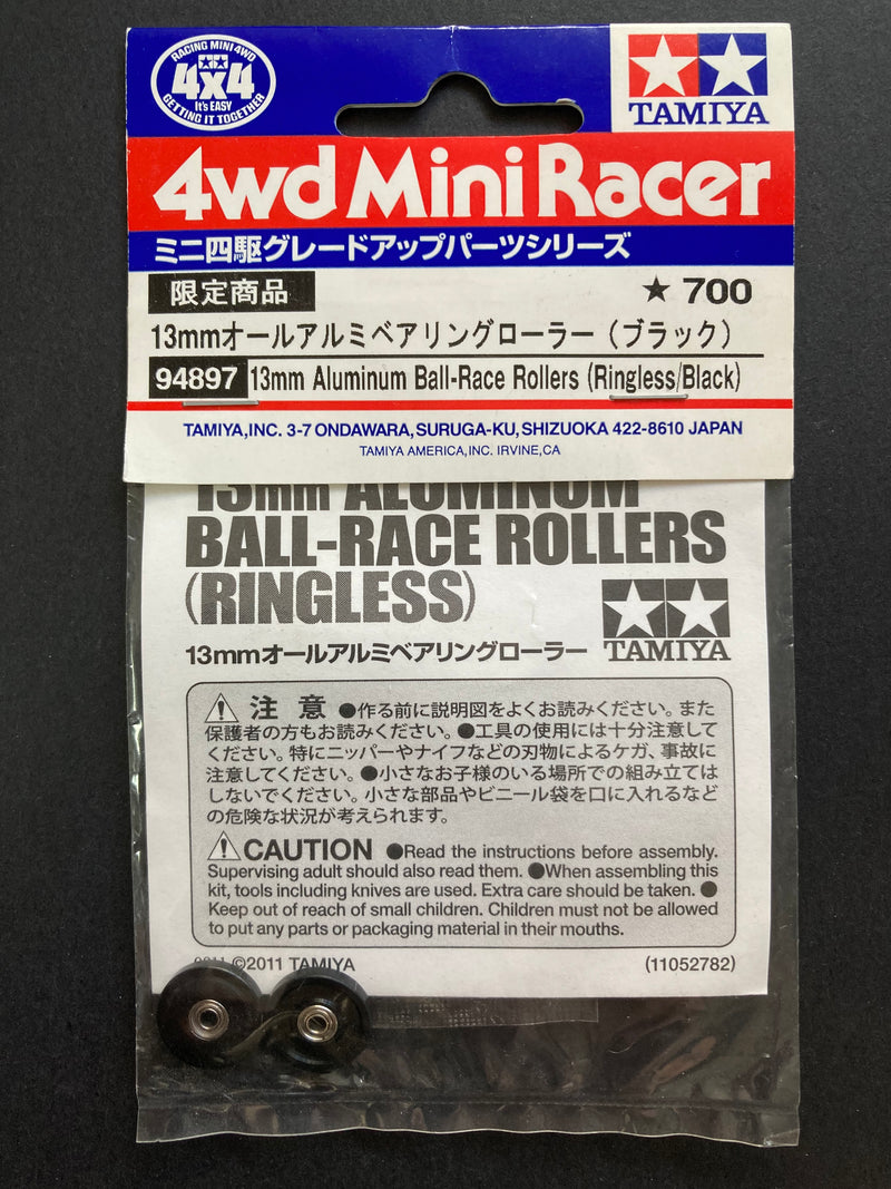 [94897] 13 mm Aluminum Ball-Race Rollers (Ringless/Black)