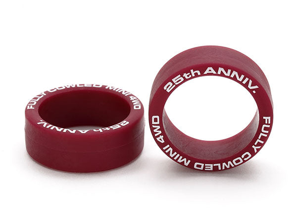 [95116] Fully Cowled Mini 4WD 25th Anniversary Low Friction Low Profile Tire (Maroon, 2 pcs.)