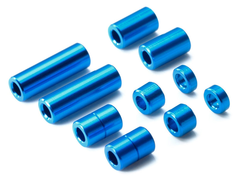 [95310] Aluminium Spacer Set (12/6.7/6/3/1.5 mm, 2 pcs. each) (Blue)