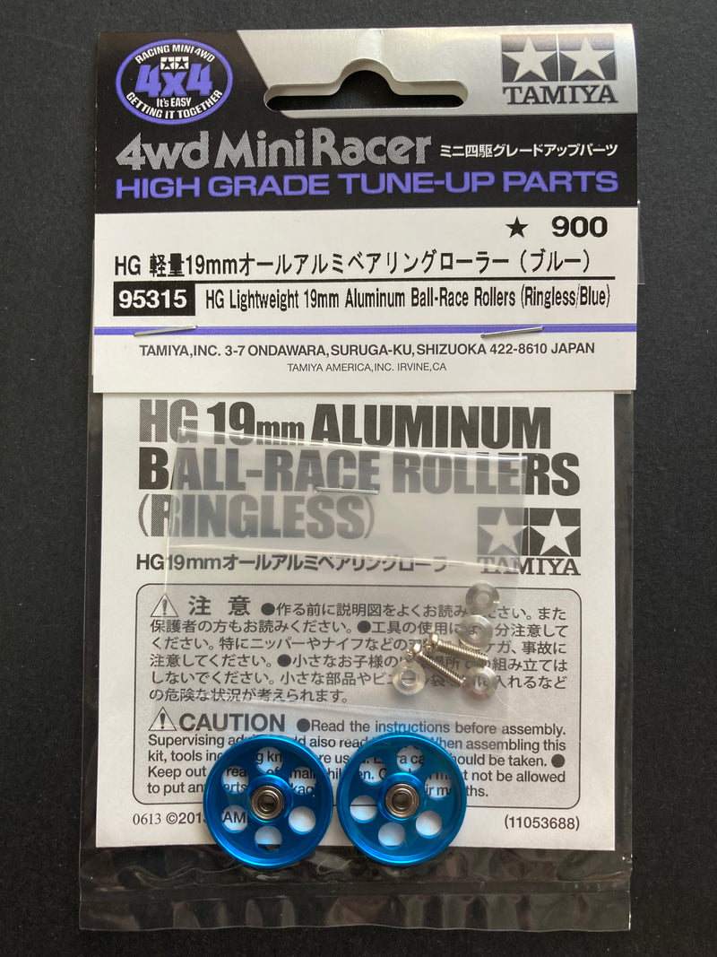 [95315] HG Lightweight 19 mm Aluminum Ball-Race Rollers (Ringless/Blue)