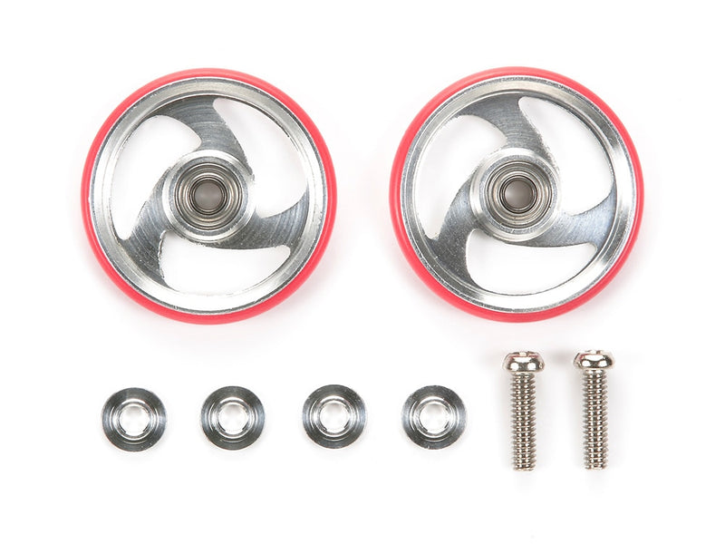 [95326] 19 mm Aluminium Rollers w/Plastic Rings (Red)