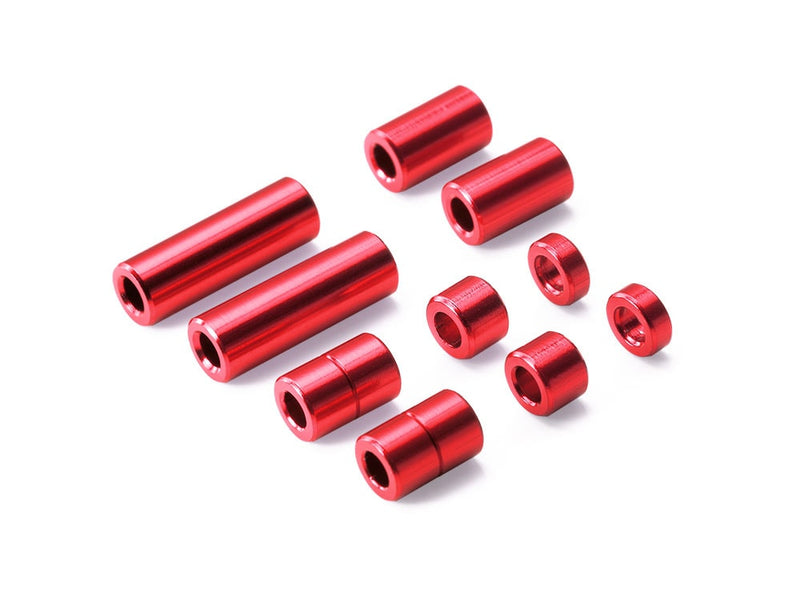 [95388] Aluminium Spacer Set (12/6.7/6/3/1.5 mm, 2 pcs. each) (Red)