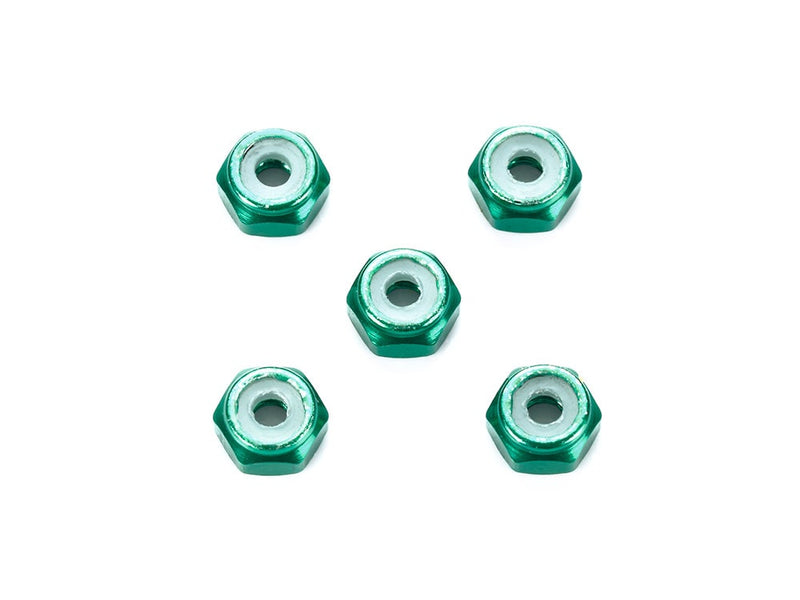 [95424] 2 mm Aluminum Lock Nut (Green, 5 pcs.)