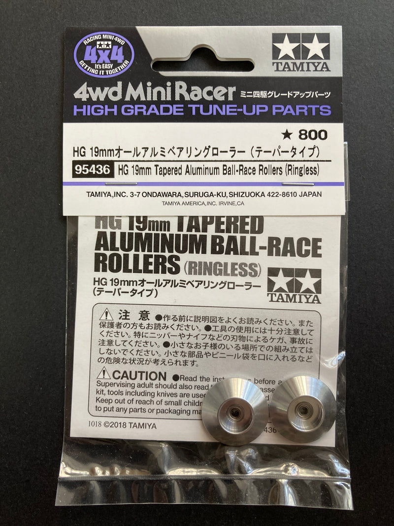 [95436] HG 19 mm Tapered Aluminum Ball-Race Rollers (Ringless)