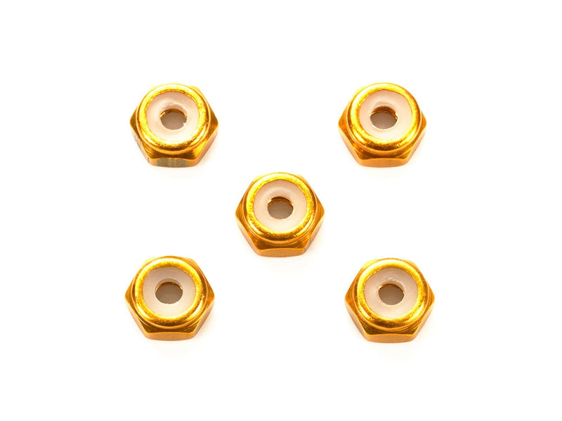 [95458] 2 mm Aluminum Lock Nut (Gold, 5 pcs.)