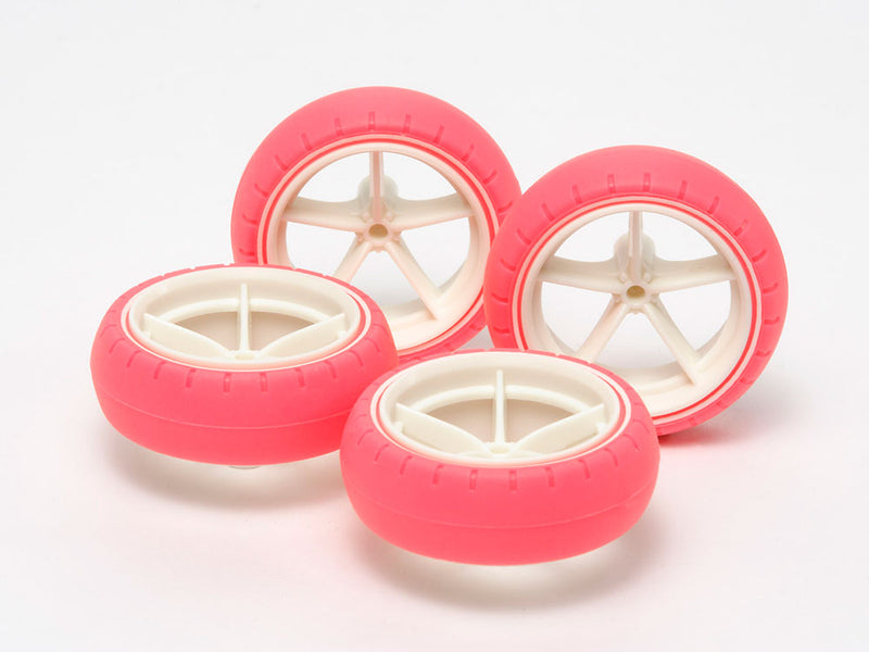 [95460] Large Diameter Narrow Reinforced Wheel & Arched Tires (Fluorescent Pink)