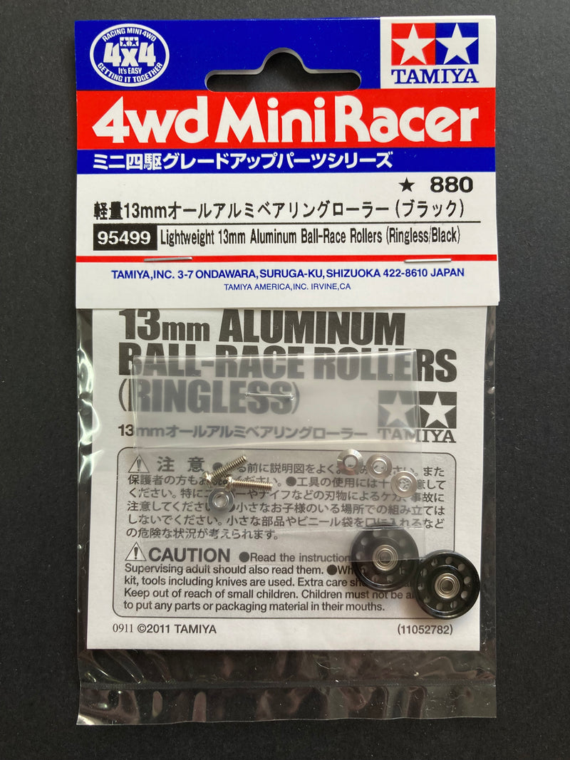[95499] Lightweight 13 mm Aluminum Ball-Race Rollers (Ringless/Black)