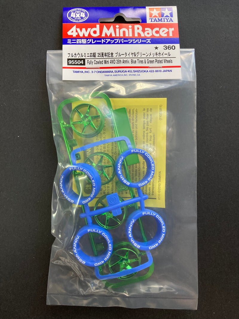 [95504] Fully Cowled Mini 4WD 25th Anniversary Blue Tires & Green Plated Wheels