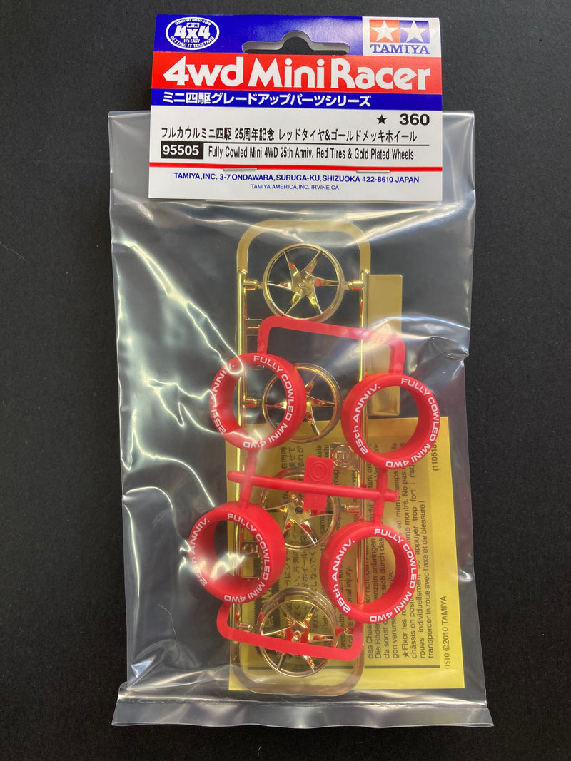 [95505] Fully Cowled Mini 4WD 25th Anniversary Red Tires & Gold Plated Wheels