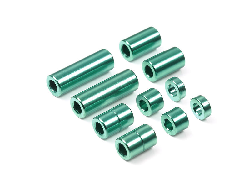 [95515] Aluminum Spacer Set (12/6.7/6/3/1.5 mm, 2 pcs. each) (Green)
