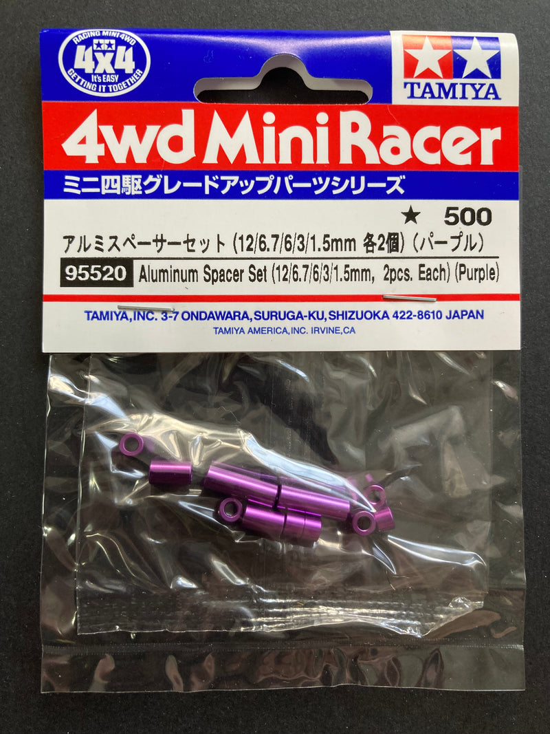 [95520] Aluminum Spacer Set (12/6.7/6/3/1.5 mm, 2 pcs. each) (Purple)